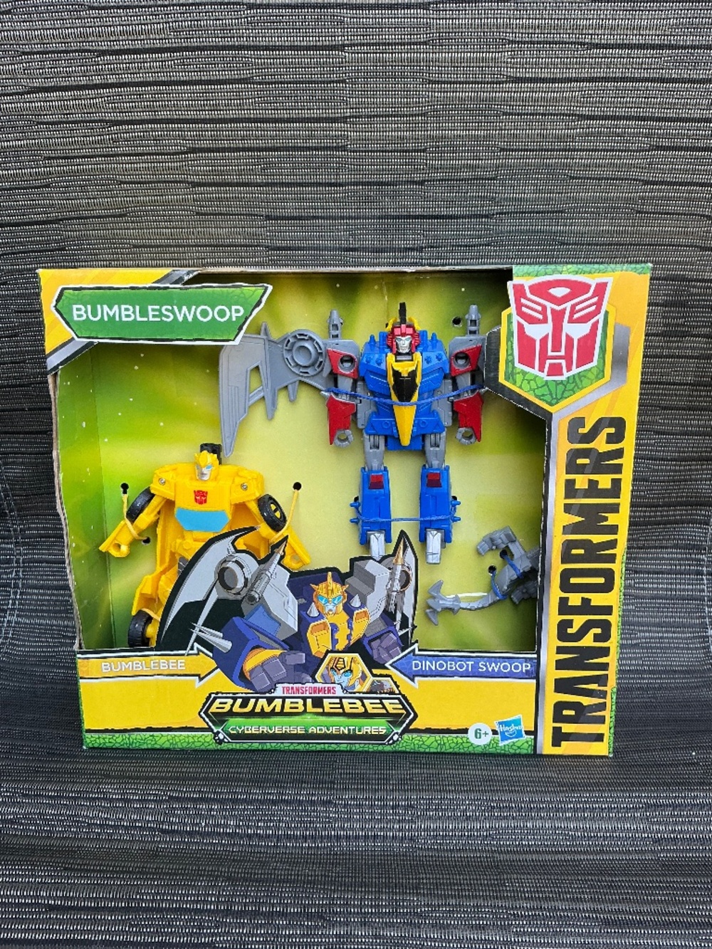Transformers Cyberverse Bumbleswoop Dino Combiner Bumblebee & Swoop Hasbro